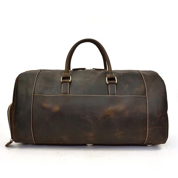 

duffel bags 1pcs retro mad horse leather travel bag for men large luggage with shoes, handbags, single shoulder slant