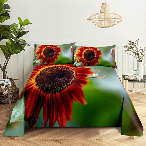 

sheets & sets sunflower bedding sheet home digital printing polyester bed flat with case print