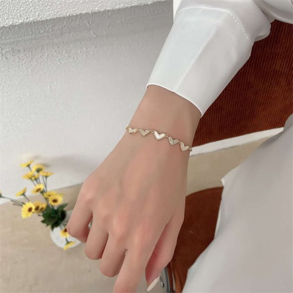 

love micro inlaid zircon bracelet women's adjustable design korean simple personalized, Golden;silver