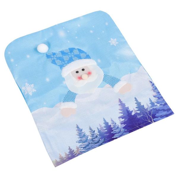 

chair covers 1pc festival cover christmas decor dinner xmas stool sky-blue