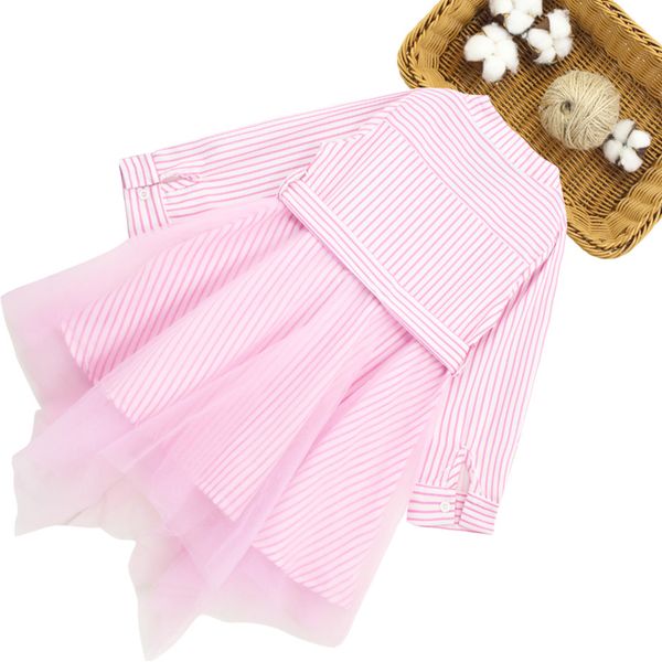 

girl blouse dresses mesh girls dresses striped party dress child spring autumn girls costumes kids, Red;yellow