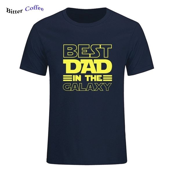 Novo Melhor Paizinho Na Galáxia T-Shirt Funny Phers Day Presentes de Aniversário Presentes Para Homens Marido Verão Algodão T-shirt T-shirt 210324
