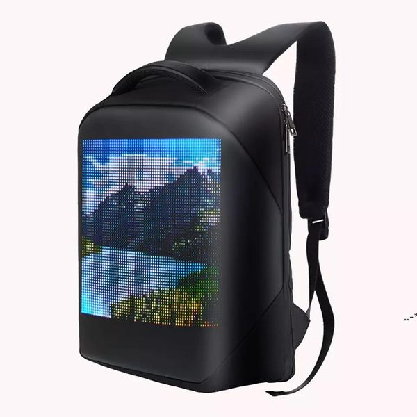 New10pcs LED дисплей экран динамический рюкзак ходьба рекламной рекламы легкая сумка беспроводной Wi-Fi контроль приложения открытый рюкзаки морской корабль zze8929