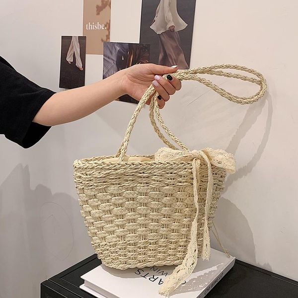 

evening bags women small straw handbags fashion ladies purse summer beach shoulder bag designer female tote messenger