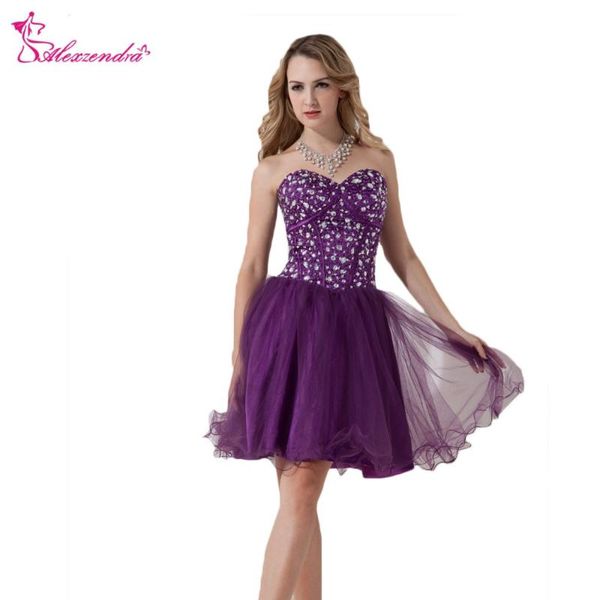 

party dresses alexzendra a line purple organza short beaded prom plus size sweetheart birthday dress, White;black
