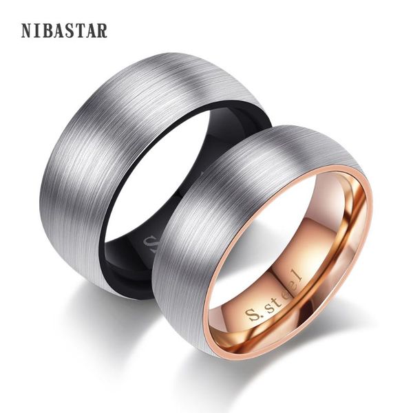 

wire drawing black and rose gold color couple ring for women men wedding engagement unique fine jewelry cluster rings, Golden;silver