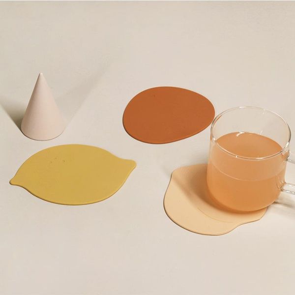 

mats & pads creative cute silicon table fruits-shaped drink coasters heat resistant washable pot holder environmentally friendly