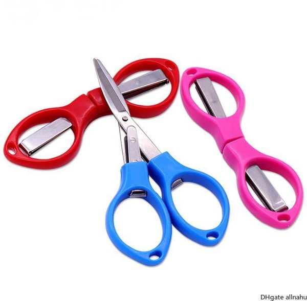 

folding stainless steel scissors fishing scissor keychain camping mini cutter school stationery