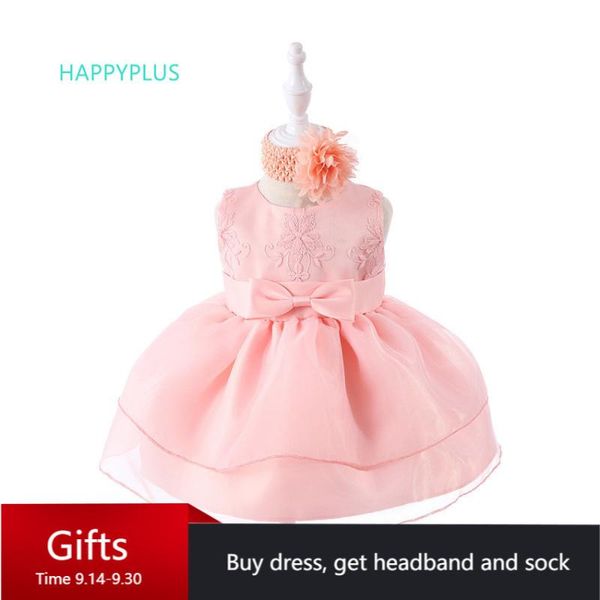 

girl's dresses happyplus born baby girl dress set with headband princess infant party first second birthday for summer, Red;yellow