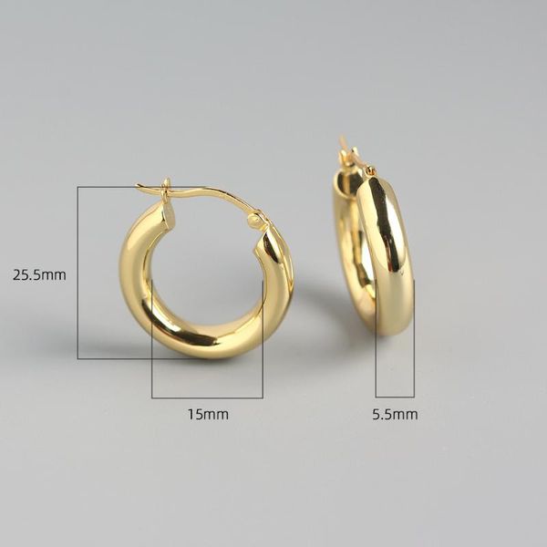 

hoop & huggie 15mm hollow hoops closed claps circle loop 925 sterling silver 2021 fashion women luxury jewelry piercing pendiente, Golden;silver