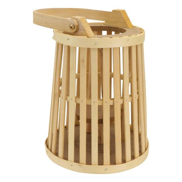 

candle holders 1pc hanging lantern bamboo woven wind decor (khaki)