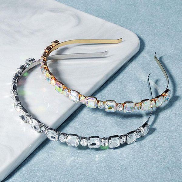 

other simple shining crystal rhinestone hair band wash face loop for women girls bride noiva wedding jewelry accessories, Golden;white