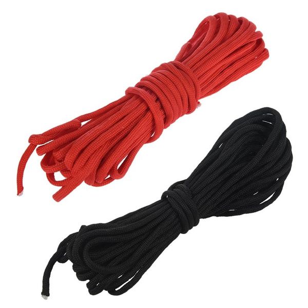 

outdoor gadgets 2 pcs paracord 550 parachute rope 7 core strand for climbing camping buckle 25ft , black with red