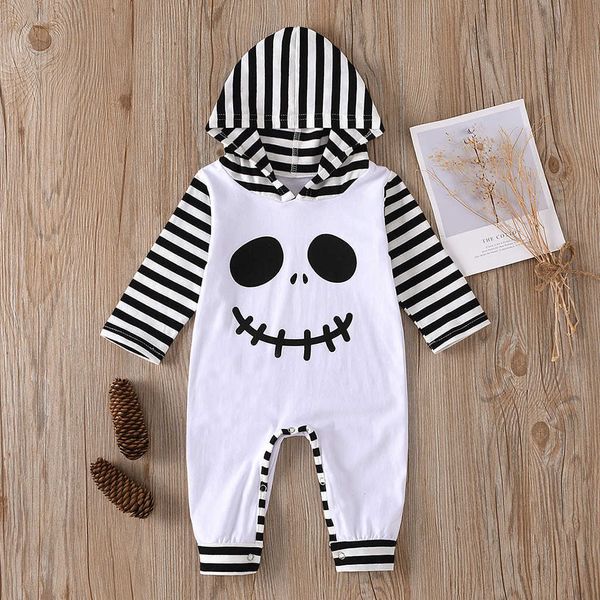 Neonato Ragazzo Ragazza Costume di Halloween Fantasma Pagliaccetto con cappuccio Tuta Ragazzi Ragazze Pagliaccetti Abbigliamento infantile Disfraz Halloween Bebe Q0910