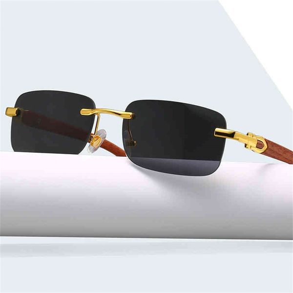 

75% off online shop new wood grain square small glasses trend sunglasses hip hop sunglasses, White;black