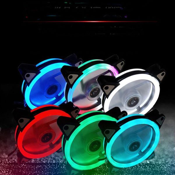

electric fans 12025 aurora computer case fan 12cm luminous led colored lamp mute cool rgb cooling