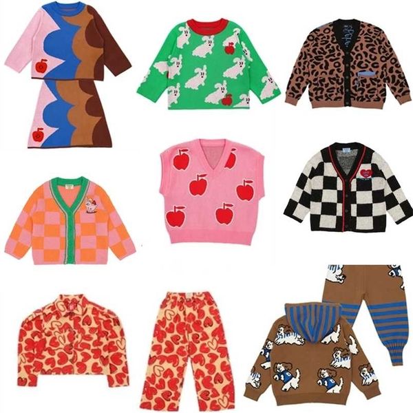 

kids sweater autumn bebe brand boys girls cute leopard long sleeve knitted coat toddler baby cotton tees clothes 211201, Blue