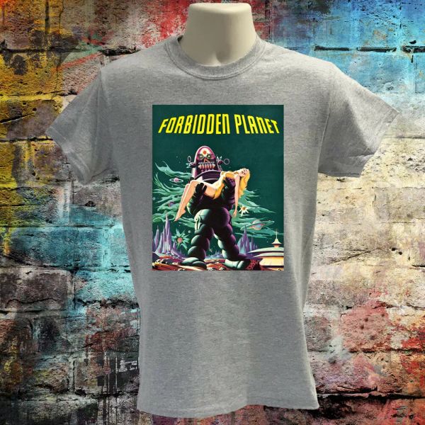 

forbidden planet t-shirt, sci fi t-shirt, classic movie tee, graphic tee, White;black