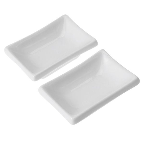 

dishes & plates 4pcs 3inch ceramic sauce rectangular fruit dessert dipping bowls appetizer