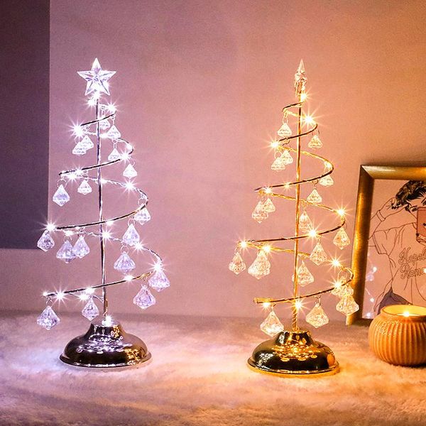

strings crystal christmas tree led lights holiday decoration fairy bedroom decor table for girlfriend kids gift