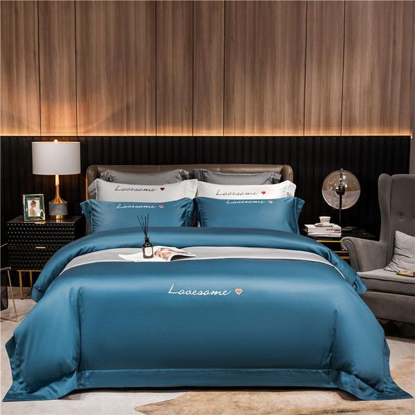 

4pcs 600tc egyptian cotton chic embroidered bedding set duvet cover luxury soft bed sheet pillowcases  king size sets