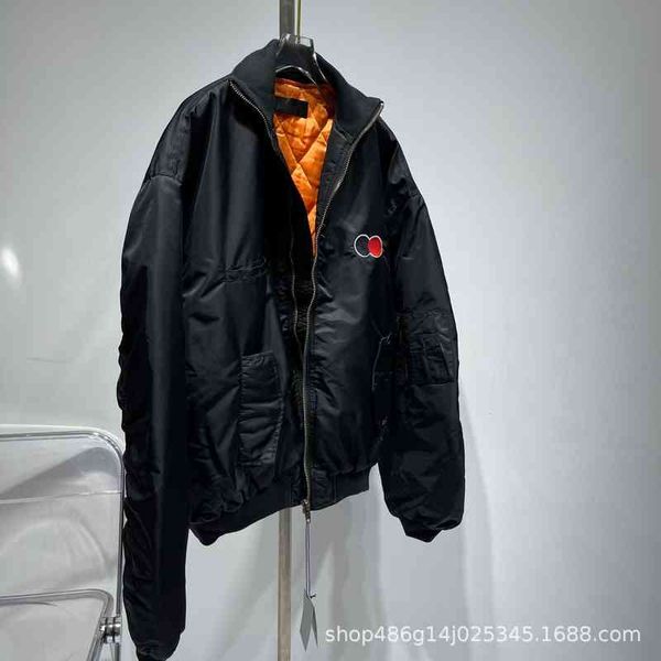 

women's jackets paris home flying suit double circle letter embroidered cotton jacket casual zipper x718, Black;brown