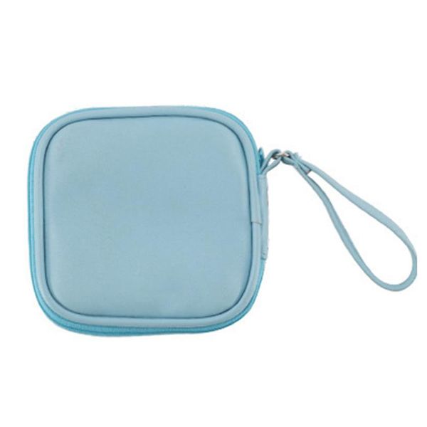 

storage bags with lanyard wear resistant waterproof mini portable travel bag scratchproof headphone case usb cable zipper closure pu