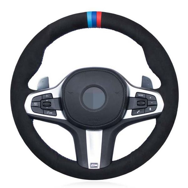 

steering wheel covers diy black genuine leather suede car cover for m sport g30 g31 g32 g20 g21 g01 x4 set