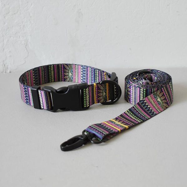 

dog collars & leashes ethnic style collar and leash set for small medium large dogs custom engraved nameplate pet supplies