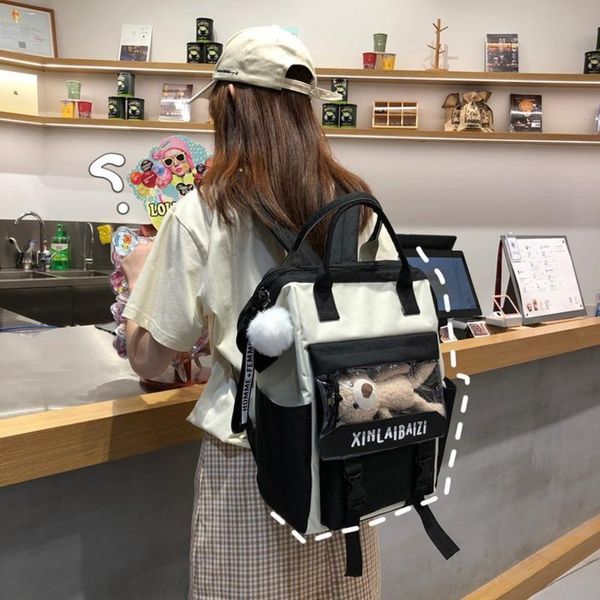 

backpack 5 piece set high school bags for teenage girls canvas lapbag travel women bookbags