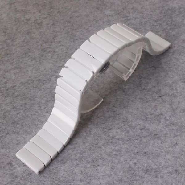 

watch bands polished white ceramic watchbands strap accessories black bracelet 20mm 22mm fashion for smart watches, Black;brown