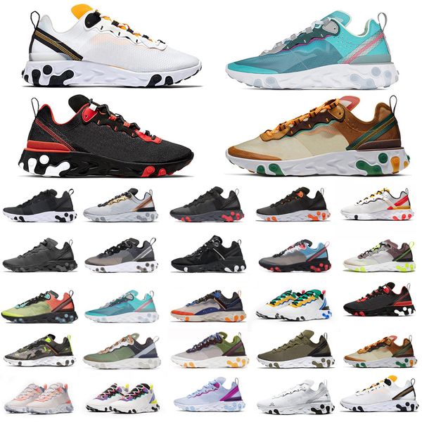 

react vision element 55 87 men and women running shoes total orang tour yellow triple black anthracite blue chill brand outdoor jogging snea