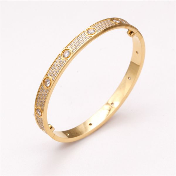 

love bracelets for couples friendship silver gold bangles design women men stainless steel wedding bridal screwdriver nail bangle full diamo, Black