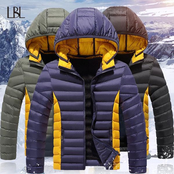 

men's down & parkas winter jacket men thicken warm coat mens hooded jackets parka male zipper windbreaker fashion 2021 streetwear, Black