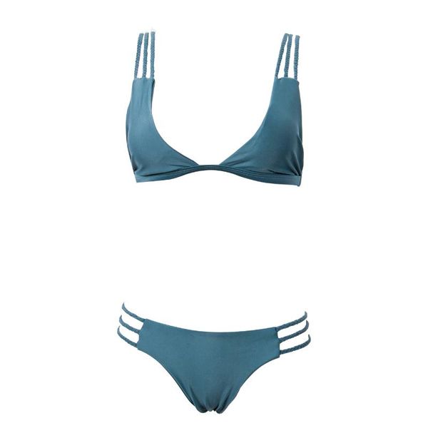 

women's swimwear women padded push up bikini beach solid bandage swimsuit bathing suit summer beachwear, White;black