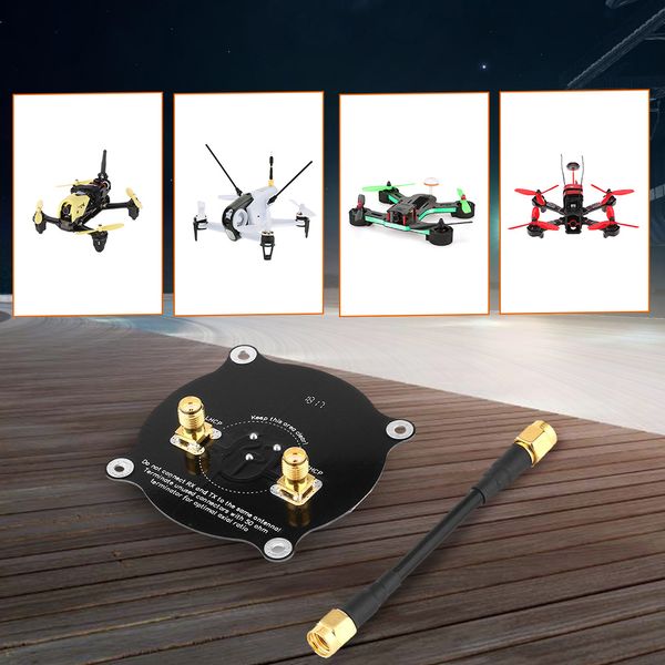 

5.8GHz Triple Feed Patch Antenna SMA RP-SMA Directional Circularly Polarized Antenna for FPV Racing Drone Black