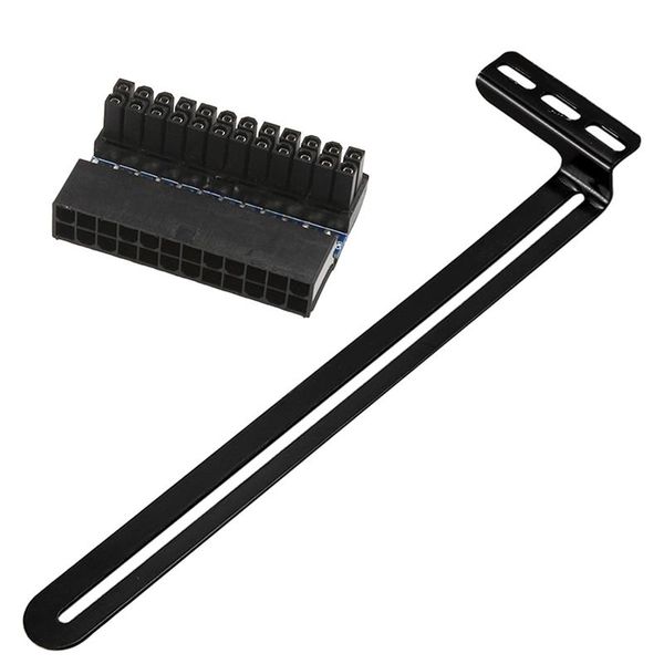 

hubs 1 pcs atx 24 pin female to male right angle adapter & universal side bracket fan mount