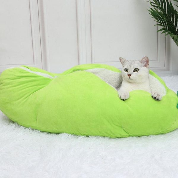 

cat beds & furniture pet cuddler bed washable kennel warm peapod shape sleeping adjustable dog cushion windproof puppy kitten cave