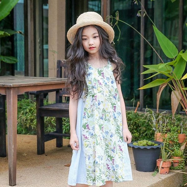 

girl's dresses flower girls dress summer stripe patch teen children princess clothing for holiday vestidos infantil baby girl clothes, Red;yellow