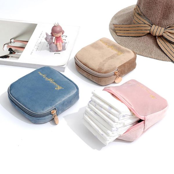 

storage bags 1pc sanitary napkin bag canvas pad makeup coin purse organizer