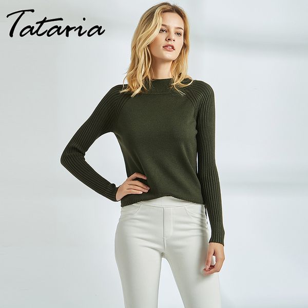 

autumn winter women knitted turtleneck sweater casual soft polo-neck jumper fashion slim femme elasticity pullovers 210514, White;black