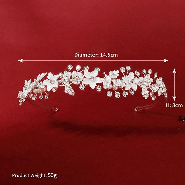 

other handmade super fairy hansenne sweet crystal pearls flower headband tiaras crowns bride noiva wedding jewelry simple hair bands, Golden;white