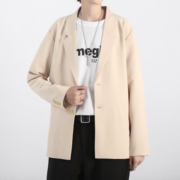 

men's suits & blazers gray khaki black blazer men's fashion office business society mens suit jacket korean style loose casual dres, White;black