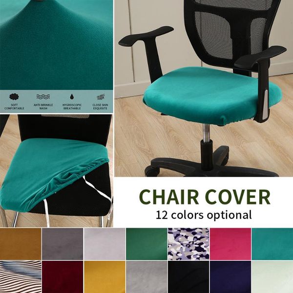 

chair covers spandex velvet seat office cover stretch wedding dining room protector case living