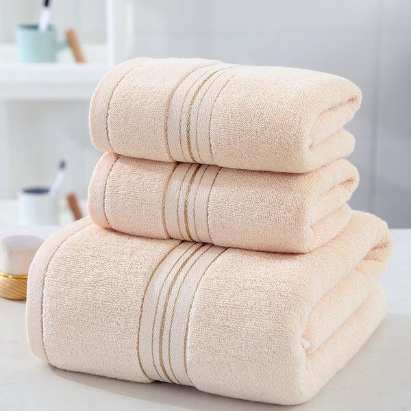 

towel 1/2/3pcs/set cotton bath set absorbent soft gift towels three piece beach face hand bathroom