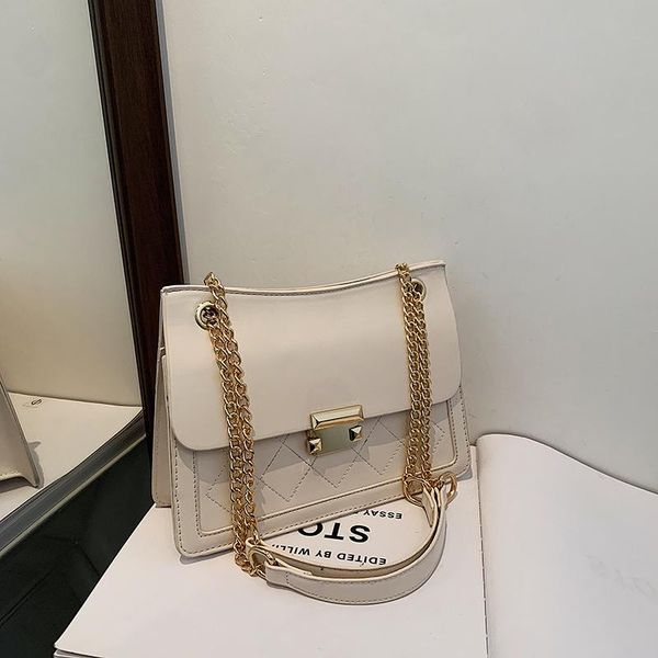 

evening bags retro pu leather fashion chain messenger bag women's designer small square ladies casual solid color simple shoulder handb