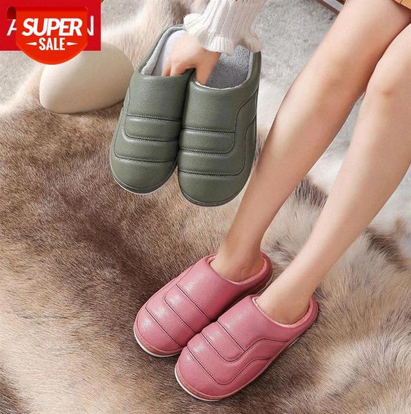 

ASIFN Hot Women Fur Slippers Home Winter Plush Soft Bottom Indoor Platform Flat Shoes Ladies Cute Furry Slippers PU Leather #P055, Black