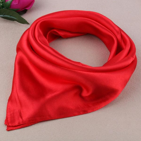 

scarves 60cm solid color satin square scarf ladies autumn spring professional dress accessories fashion soft comfortable silk, Blue;gray