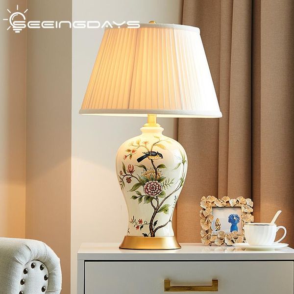 

table lamps chinese american style flower and bird ceramic lamp for bedroom bedside european retro living room