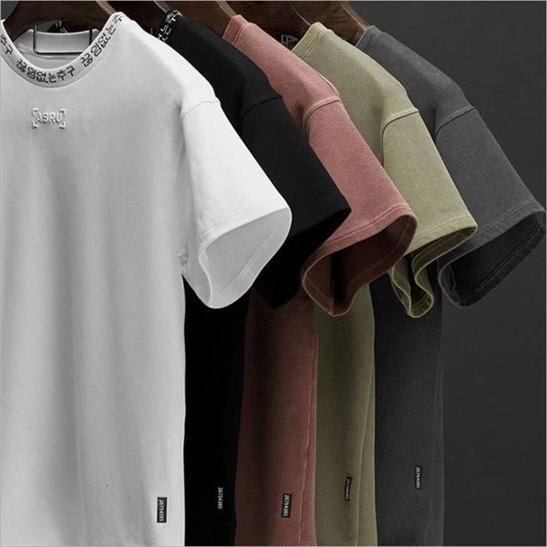 

mens fashion t shirt spring summer new leisure shirts fitness bodybuilding long sleeve male personality slim tee cloth 210322, White;black
